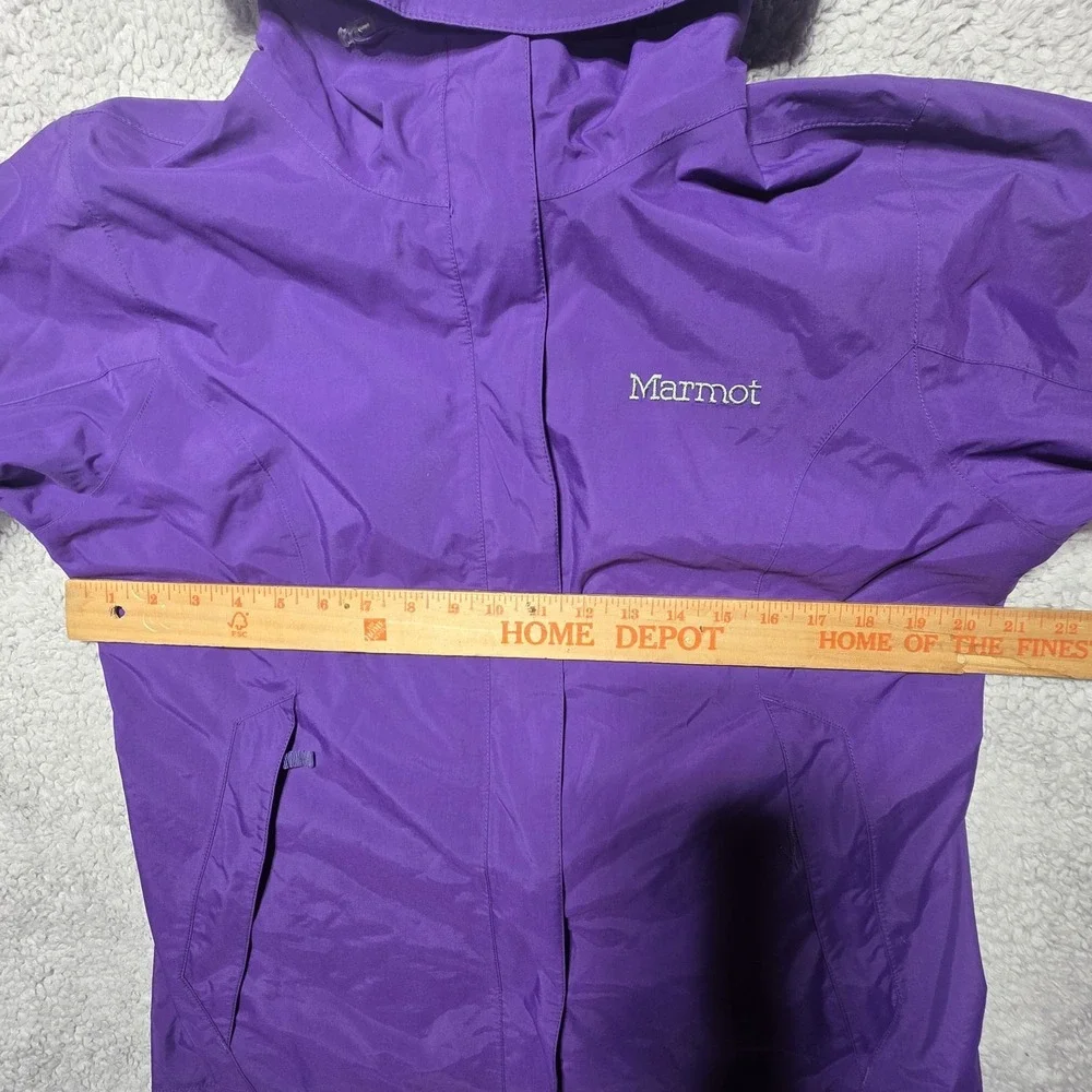 Women Marmot Lightweight Windbreaker Full‎ Zip Jacket Eize Large Purple Coat - Picture 3 of 11